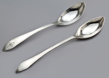 Cape Silver Lemoen Lepel and Konfyt Fork (Orange Spoon and Preserve Fork) - Pair, Johannes Combrink